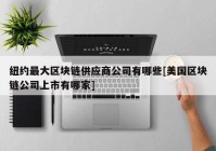 纽约最大区块链供应商公司有哪些[美国区块链公司上市有哪家]